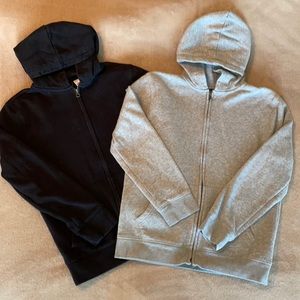 2 Used Boys Uniform Zip Up Hoodie size L (10/12)